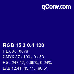 カラーコード: RGB 15.3 0.4 120 | qconv.com