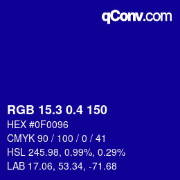 カラーコード: RGB 15.3 0.4 150 | qconv.com