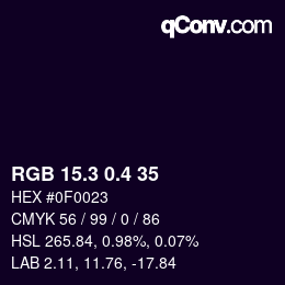 カラーコード: RGB 15.3 0.4 35 | qconv.com