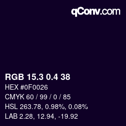 カラーコード: RGB 15.3 0.4 38 | qconv.com