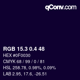 カラーコード: RGB 15.3 0.4 48 | qconv.com