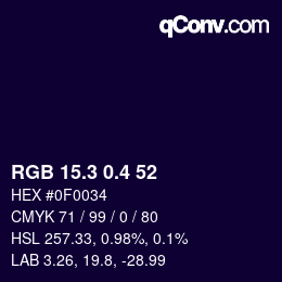 カラーコード: RGB 15.3 0.4 52 | qconv.com