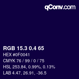 カラーコード: RGB 15.3 0.4 65 | qconv.com