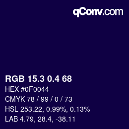 カラーコード: RGB 15.3 0.4 68 | qconv.com