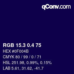 カラーコード: RGB 15.3 0.4 75 | qconv.com