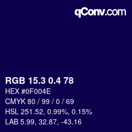 カラーコード: RGB 15.3 0.4 78 | qconv.com