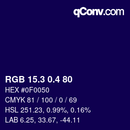 カラーコード: RGB 15.3 0.4 80 | qconv.com