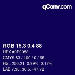 カラーコード: RGB 15.3 0.4 88 | qconv.com