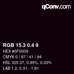 カラーコード: RGB 15.3 0.4 9 | qconv.com