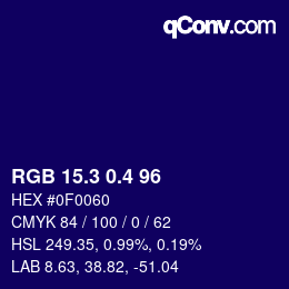 カラーコード: RGB 15.3 0.4 96 | qconv.com