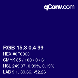 カラーコード: RGB 15.3 0.4 99 | qconv.com