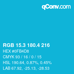 カラーコード: RGB 15.3 180.4 216 | qconv.com