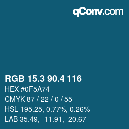 カラーコード: RGB 15.3 90.4 116 | qconv.com