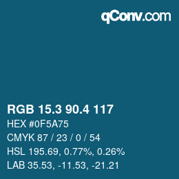 カラーコード: RGB 15.3 90.4 117 | qconv.com