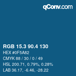 カラーコード: RGB 15.3 90.4 130 | qconv.com