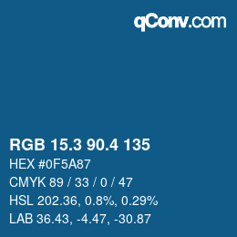 カラーコード: RGB 15.3 90.4 135 | qconv.com