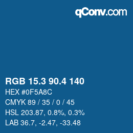 カラーコード: RGB 15.3 90.4 140 | qconv.com