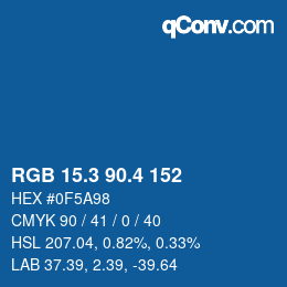 カラーコード: RGB 15.3 90.4 152 | qconv.com