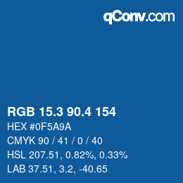 カラーコード: RGB 15.3 90.4 154 | qconv.com