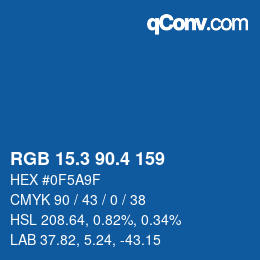 カラーコード: RGB 15.3 90.4 159 | qconv.com