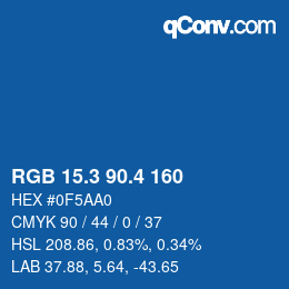 カラーコード: RGB 15.3 90.4 160 | qconv.com