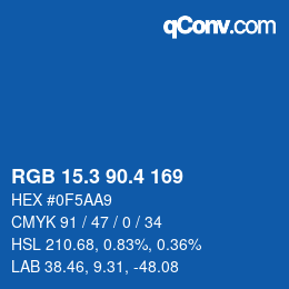 カラーコード: RGB 15.3 90.4 169 | qconv.com