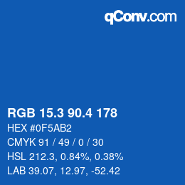 カラーコード: RGB 15.3 90.4 178 | qconv.com