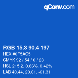 カラーコード: RGB 15.3 90.4 197 | qconv.com