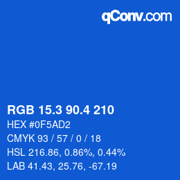 カラーコード: RGB 15.3 90.4 210 | qconv.com