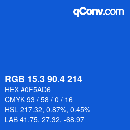 カラーコード: RGB 15.3 90.4 214 | qconv.com