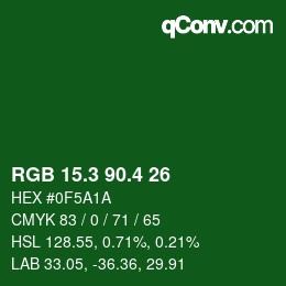 カラーコード: RGB 15.3 90.4 26 | qconv.com