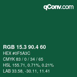 カラーコード: RGB 15.3 90.4 60 | qconv.com