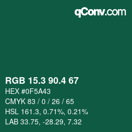 カラーコード: RGB 15.3 90.4 67 | qconv.com