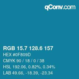 カラーコード: RGB 15.7 128.6 157 | qconv.com