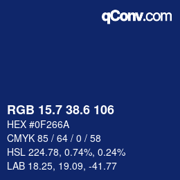 カラーコード: RGB 15.7 38.6 106 | qconv.com