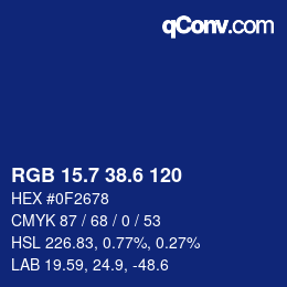 カラーコード: RGB 15.7 38.6 120 | qconv.com