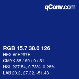 カラーコード: RGB 15.7 38.6 126 | qconv.com