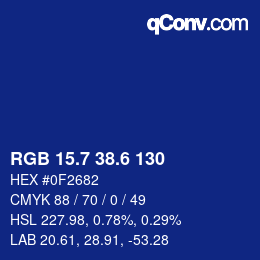 カラーコード: RGB 15.7 38.6 130 | qconv.com