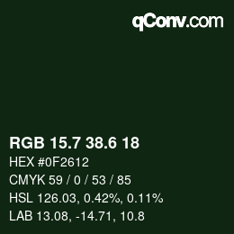 カラーコード: RGB 15.7 38.6 18 | qconv.com