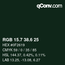 カラーコード: RGB 15.7 38.6 25 | qconv.com