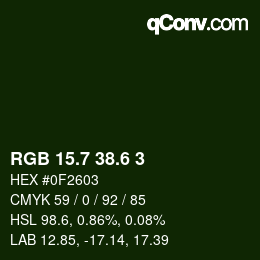 カラーコード: RGB 15.7 38.6 3 | qconv.com
