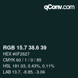 カラーコード: RGB 15.7 38.6 39 | qconv.com