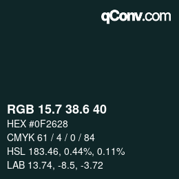 カラーコード: RGB 15.7 38.6 40 | qconv.com