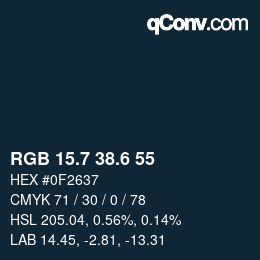 カラーコード: RGB 15.7 38.6 55 | qconv.com
