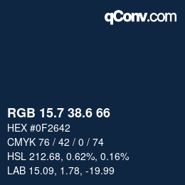 カラーコード: RGB 15.7 38.6 66 | qconv.com