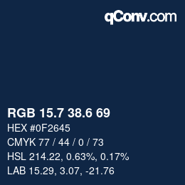 カラーコード: RGB 15.7 38.6 69 | qconv.com