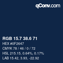 カラーコード: RGB 15.7 38.6 71 | qconv.com