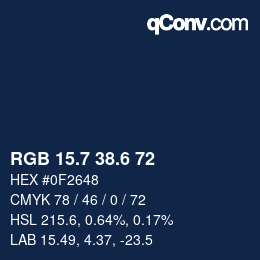 カラーコード: RGB 15.7 38.6 72 | qconv.com