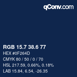カラーコード: RGB 15.7 38.6 77 | qconv.com