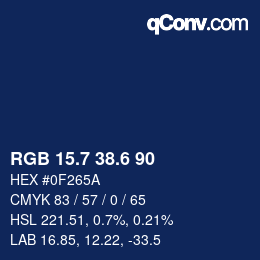 カラーコード: RGB 15.7 38.6 90 | qconv.com